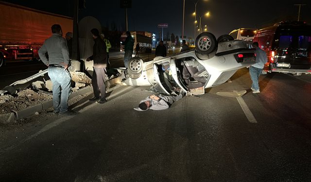 Kütahya'da feci kaza: Otomobil takla attı!