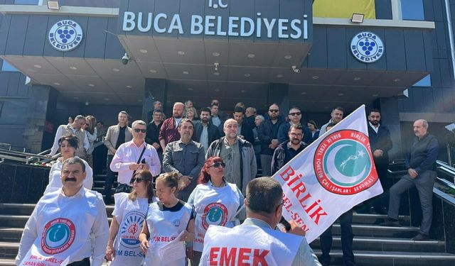 Buca'da memurlar alacakları için eylemde!