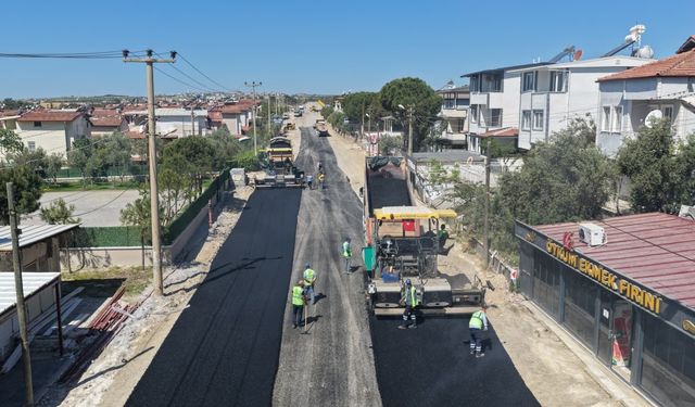 Başkan Çerçioğlu’nun çalışmaları ile Akbük yolu yenileniyor