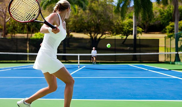 Çeşme’de deniz manzaralı deniz kortu!