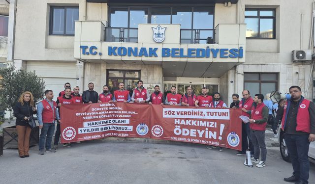 Konak Belediyesi önünde "alacak" eylemi!