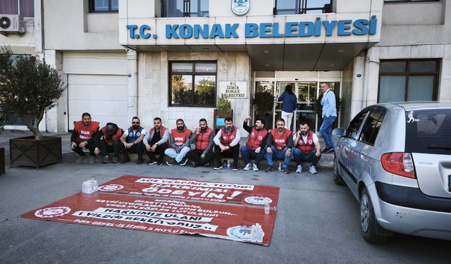 Konak’ta TİS düğümü çözülmedi: Oturma eylemi devam ediyor