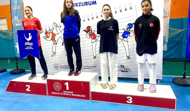 Aliağalı sporcudan taekwondoda Türkiye derecesi