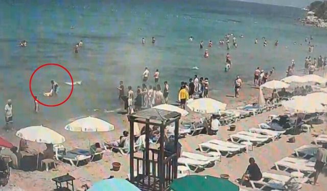 Denizde boğulma tehlikesi geçiren Çinli turist kurtarıldı