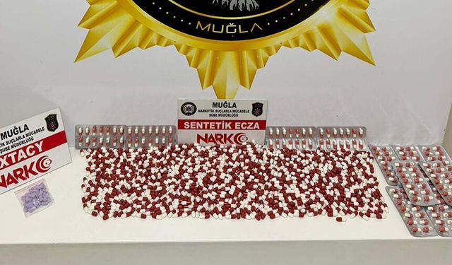 Muğla’da uyuşturucuya geçit yok: 1348 hap ele geçirildi
