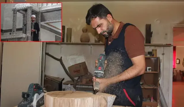 İmam, atık odunları eşyaya dönüştürüyor