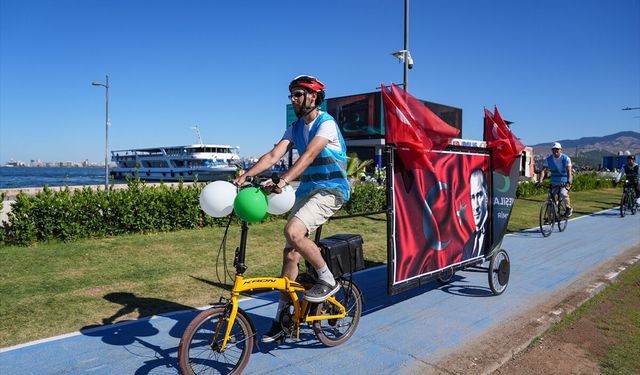 İzmir'de Yeşilay'ın organizasyonunda sağlıklı yaşam için pedal çevrildi