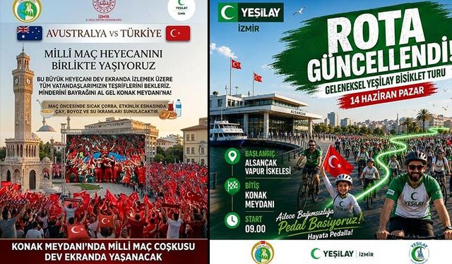 İzmir'de milli maç heyecanı ve Yeşilay Bisiklet Turu aynı günde