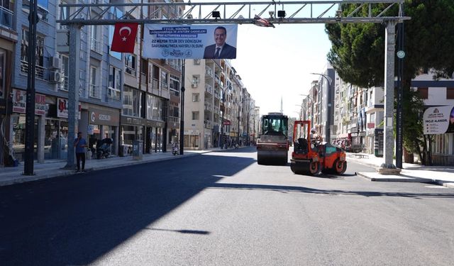Manisa Saruhanlı'da asfalt çalışması