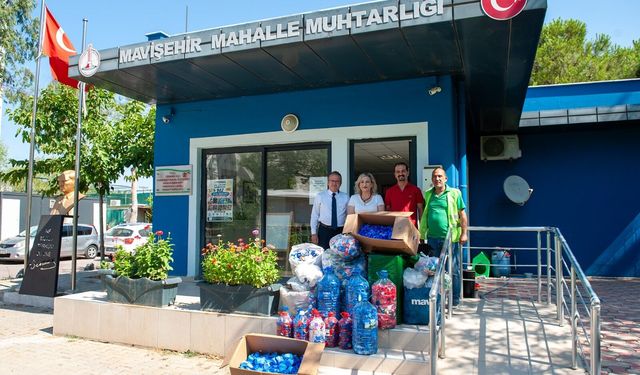 Muhtarlardan örnek dayanışma: 550 kilo mavi kapak toplandı