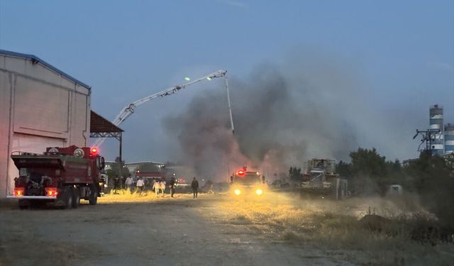 Afyonkarahisar'da fabrika bahçesinde yangın