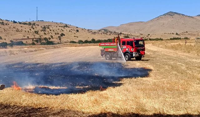 Afyonkarahisar'da anız yangını: 200 dekar zarar gördü