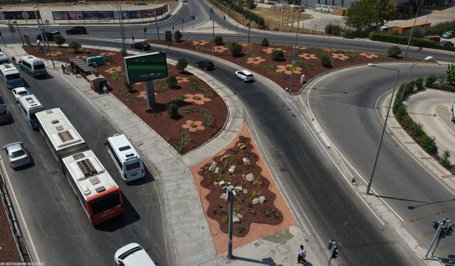 ESBAŞ Kavşağı rengarenk bir görünüme kavuştu!