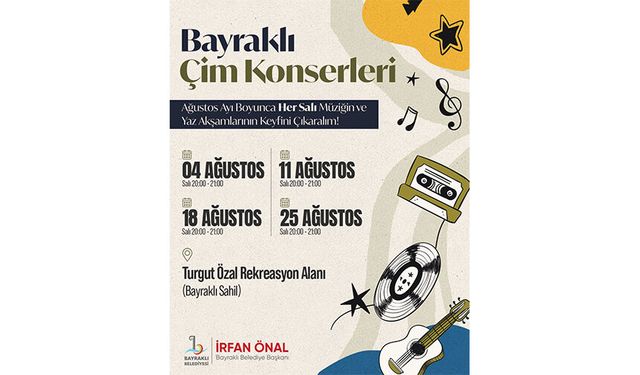 Bayraklı'da ücretsiz çim konserleri başlıyor