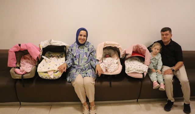 İkinci çocuk isterken dördüzleri oldu