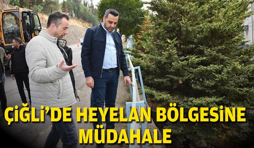 Çiğli’de heyelan bölgesine müdahale