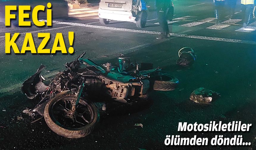 Motosikletliler ölümden döndü: 2 yaralı!