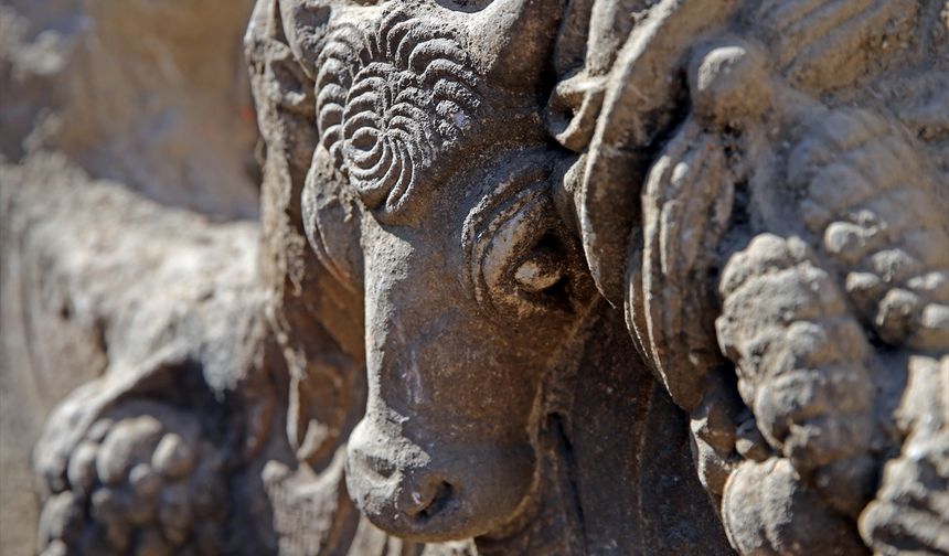 "Gladyatörler kenti" nde  2 bin yıl öncesine ait girlandlı lahit bulundu