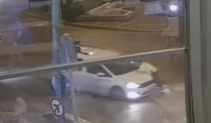 Alkollü sürücü polisi kaputta sürükledi!