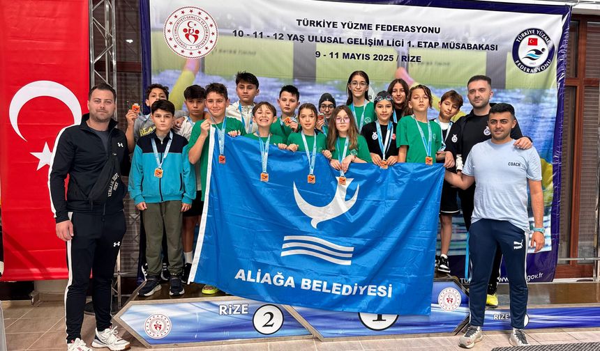 Aliağalı yüzücülerden madalya şov