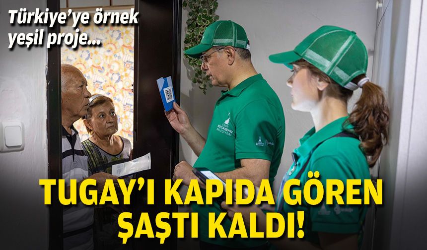 Başkan Tugay, “Dönüşüme Evde Başla” projesi için QR kodlu poşet dağıttı
