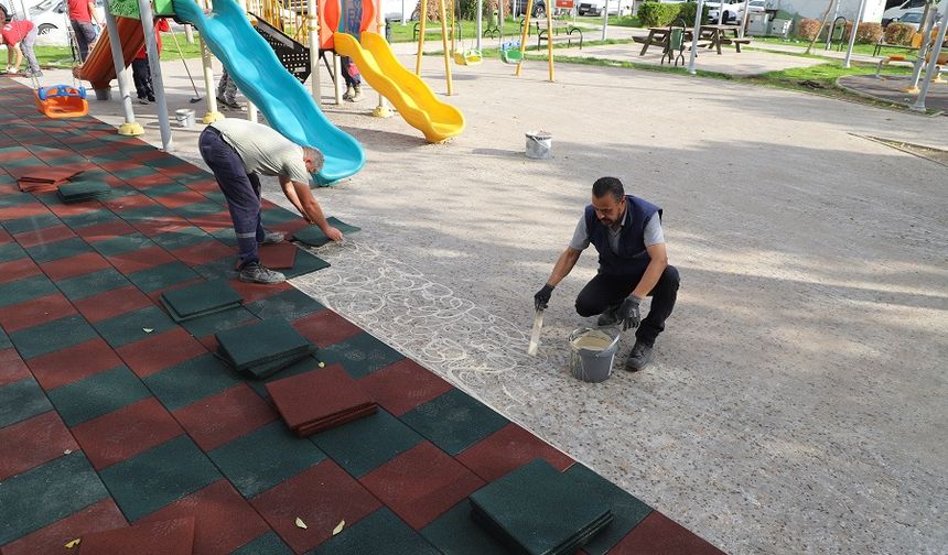 Menderes'te kauçuk yenileme çalışmaları!