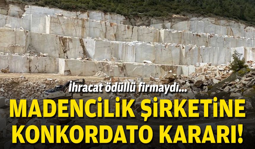 İhracat ödüllü firmaydı… Madencilik şirketine konkordato kararı!