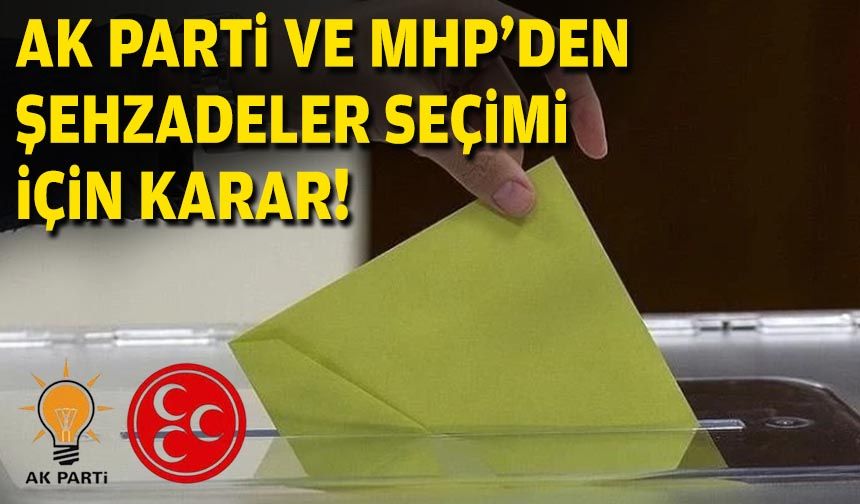 AK Parti ve MHP'den Şehzadeler seçimi için karar!