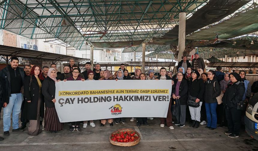 Aydın'da sera işçilerinden Çay Holding'e tepki!