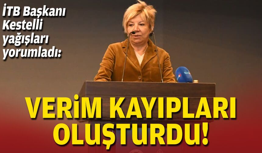 İTB Başkanı Kestelli yağışları yorumladı: Verim kayıpları oluşturdu!