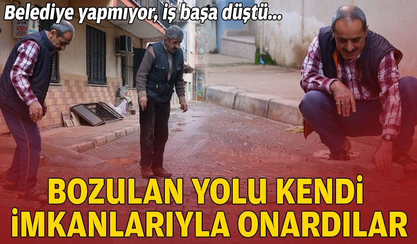 İzmir'de mahalleli bozulan yolu kendi imkanlarıyla onardı