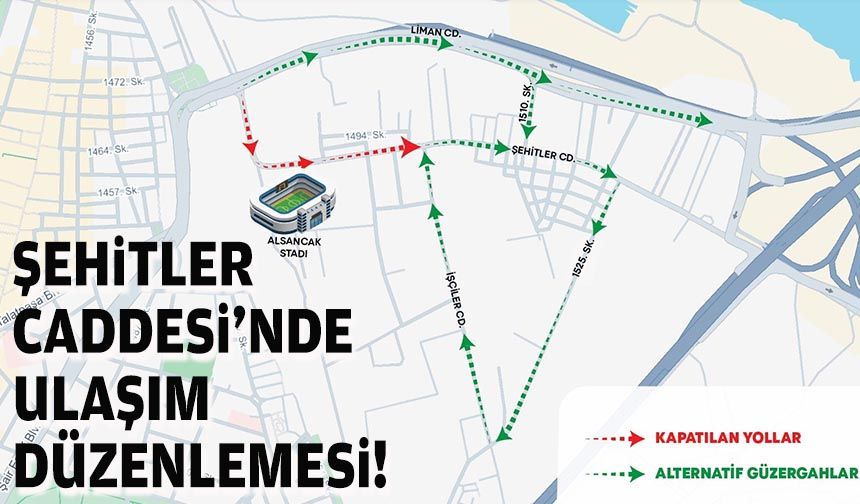 Şehitler Caddesi’nde ulaşım düzenlemesi!