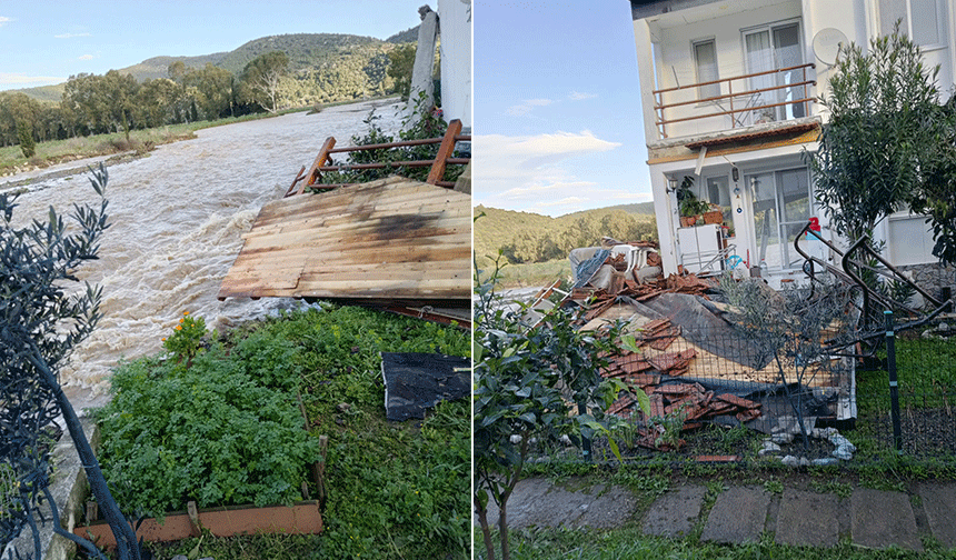 Karaburun’da sel alarmı: Sokaklar göle döndü, evleri su bastı!