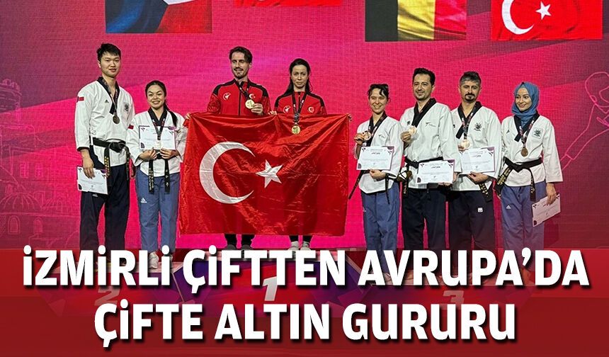 İzmirli çiftten Avrupa’da çifte altın gururu