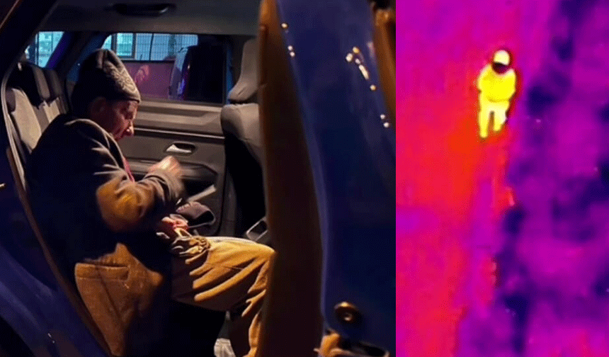 Kayıp yaşlı adam termal dronla bulundu!