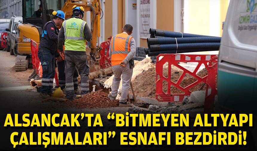 Alsancak'ta "bitmeyen altyapı çalışmaları" esnafı bezdirdi!