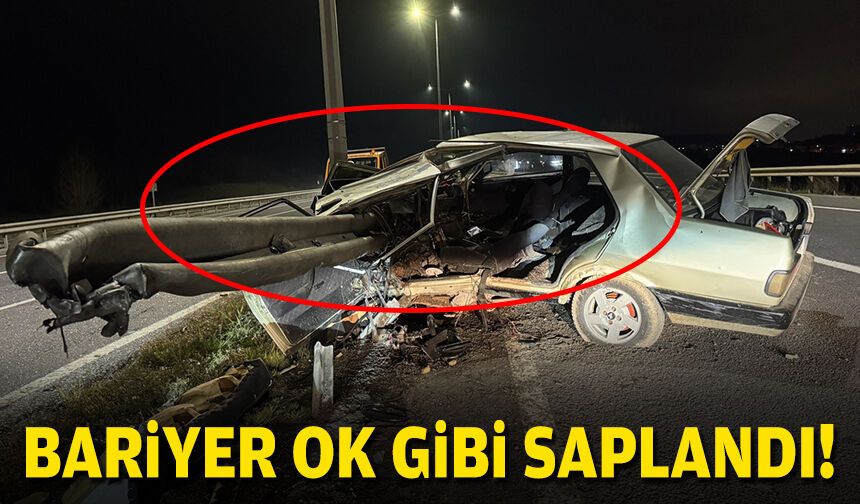 Bariyer ok gibi saplandı!