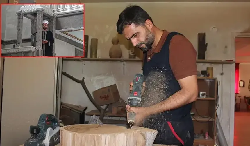 İmam, atık odunları eşyaya dönüştürüyor