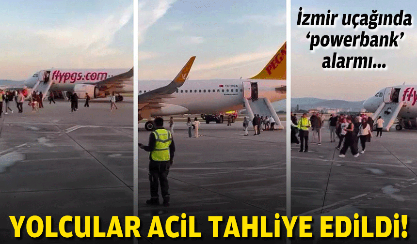 İzmir uçağında powerbank alarmı