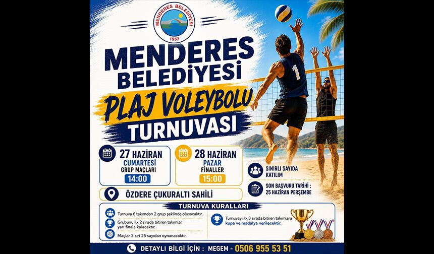 Menderes'te plaj voleybolu zamanı