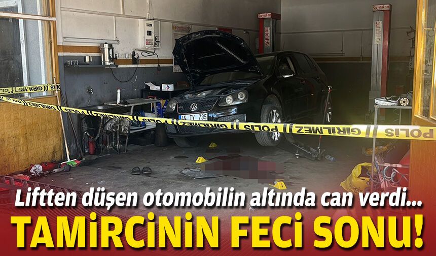 Tamircinin feci sonu: Liften düşen otomobilin altında can verdi!