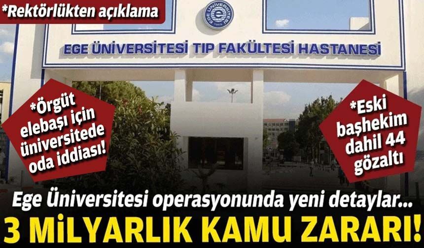 Ege Üniversitesi'ne yolsuzluk operasyonu!