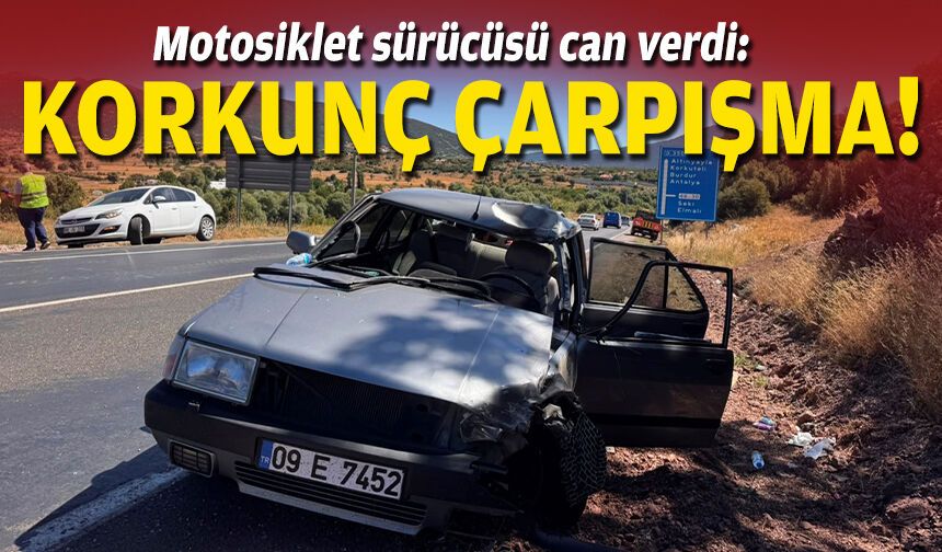 Motosiklet sürücüsü can verdi: Korkunç çarpışma!