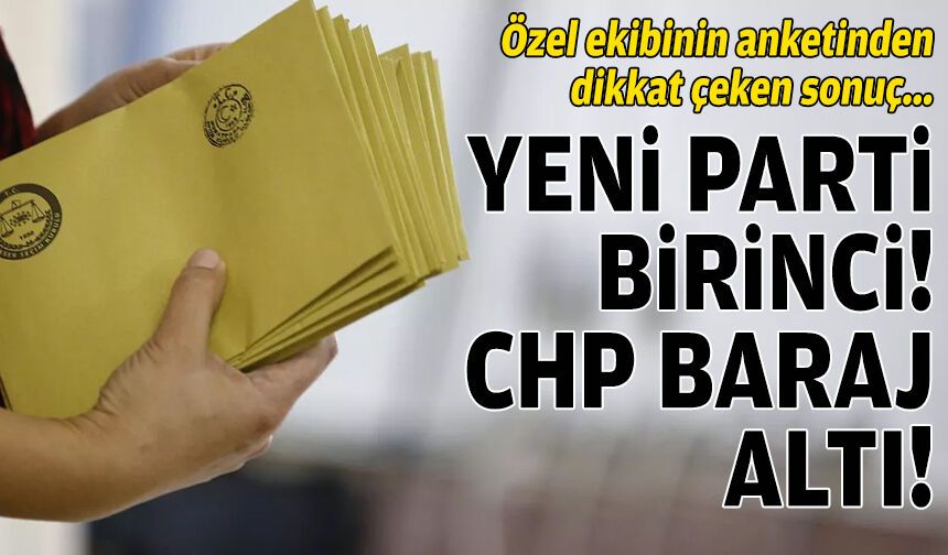 Özel ekibinin anketinden dikkat çeken sonuç: Yeni Parti birinci, CHP baraj altı!