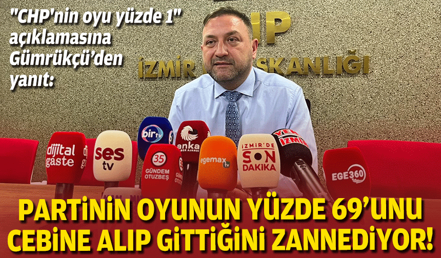 "CHP'nin oyu yüzde 1" açıklamasına Gümrükçü’den yanıt: Partinin oyunun yüzde 69’unu cebine alıp gittiğini zannediyor!