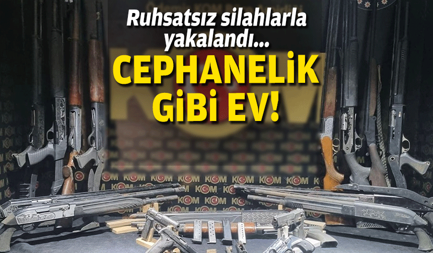 Cephanelik gibi ev: Ruhsatsız silahlarla yakalandı!
