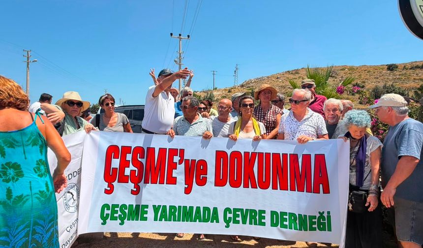 Çeşmelilerden Castello Fontana protestosu: ÇED toplantısı yapılamadı!