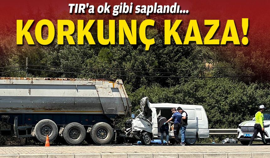 TIR'a ok gibi saplandı: Korkunç kaza!