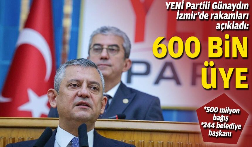 YENİ Partili Günaydın İzmir’de rakamları açıkladı: 600 bin üye