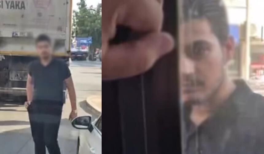 Otobüs durağına park ve cama yumruk: Adli işlem başlatıldı!